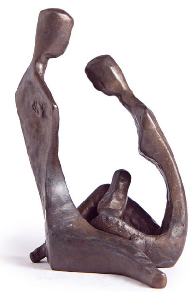 Couple with Baby Parenting Sculpture Bronze Contemporary Design